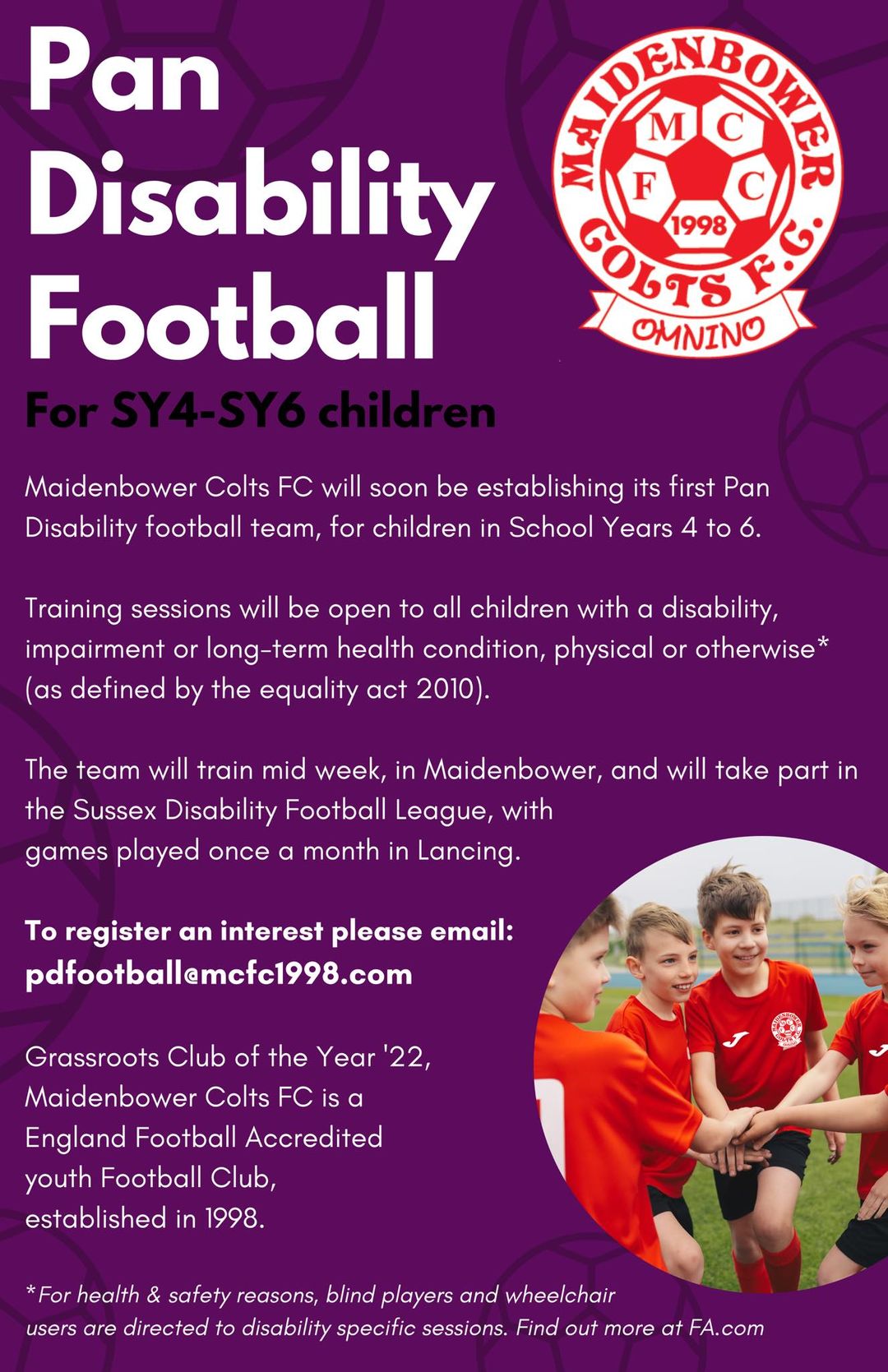 Pan Disability Football Sessions